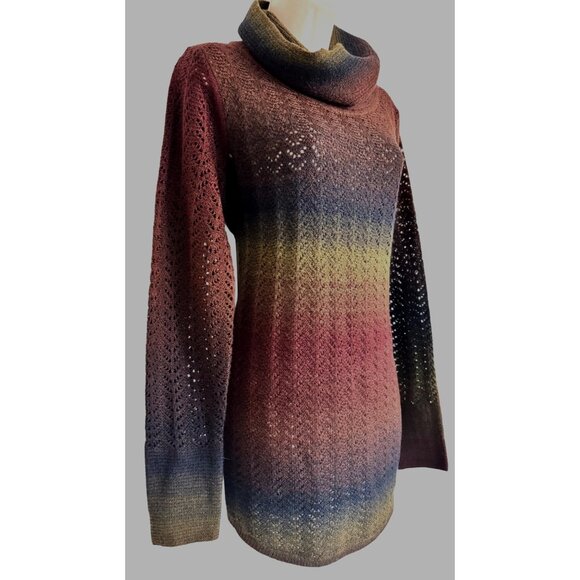 Royal Robbin’s Sutter Sweater Size Medium Cowl Neck Tunic NWT Knit $80 Deep Blue - Picture 10 of 12